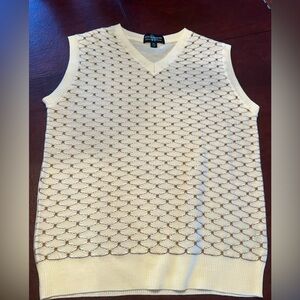 Steve Harvey  Celebrity Edition  Vest Men's Cream and Brown Sweater Vest XL